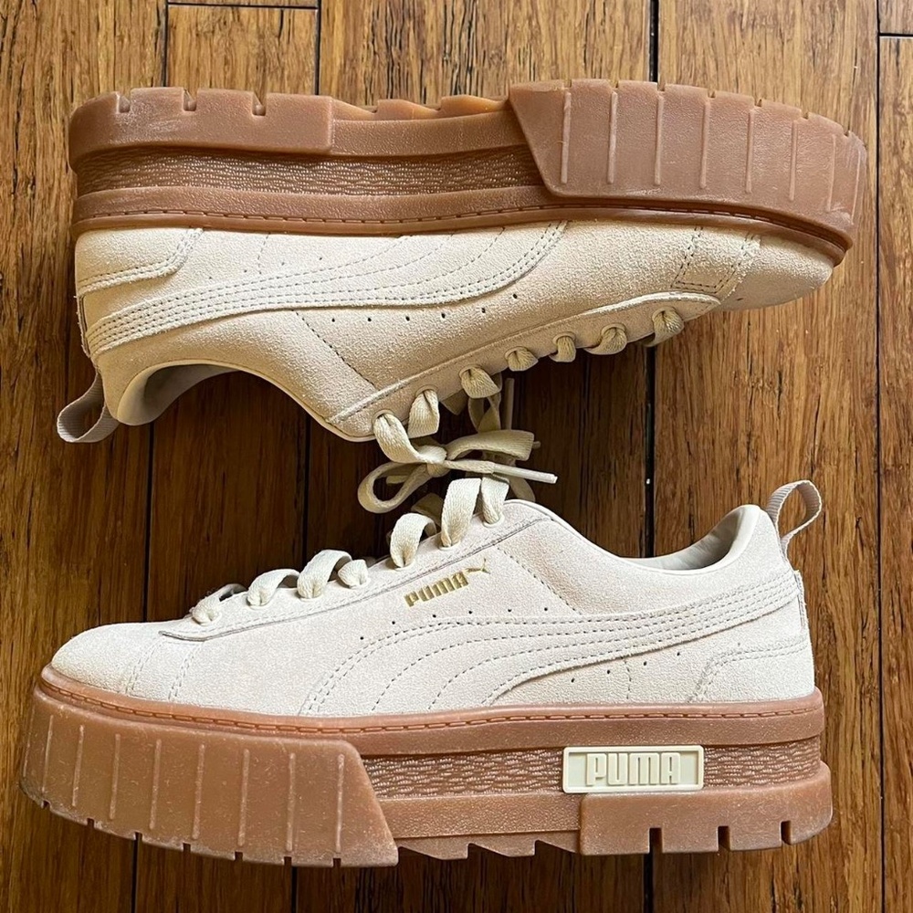 PUMA Mayze Platform Sneakers Oatmeal - Picture 2 of 5